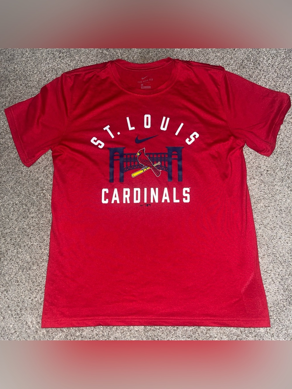 St Louis Cardinals Nike Tee Busch Stadium T-Shirt Men’s Large Red Dri Fit Rare
